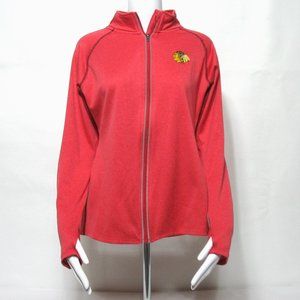 Chicago Blackhawks Soft NHL Salmon Full Zip Contour Jacket Womens Activewear Med